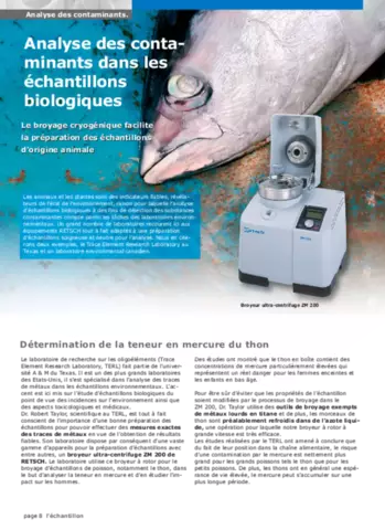 Analyse des contaminants dans les échantillons biologiques