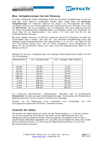 Info Siebbodenbeladung