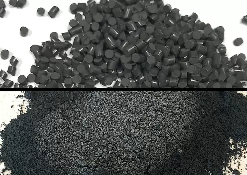 Application Examples: Fast milling of black Flurocarbon rubber (FKM) by embrittling the sample in two 125 ml jars at – 100 °C.  